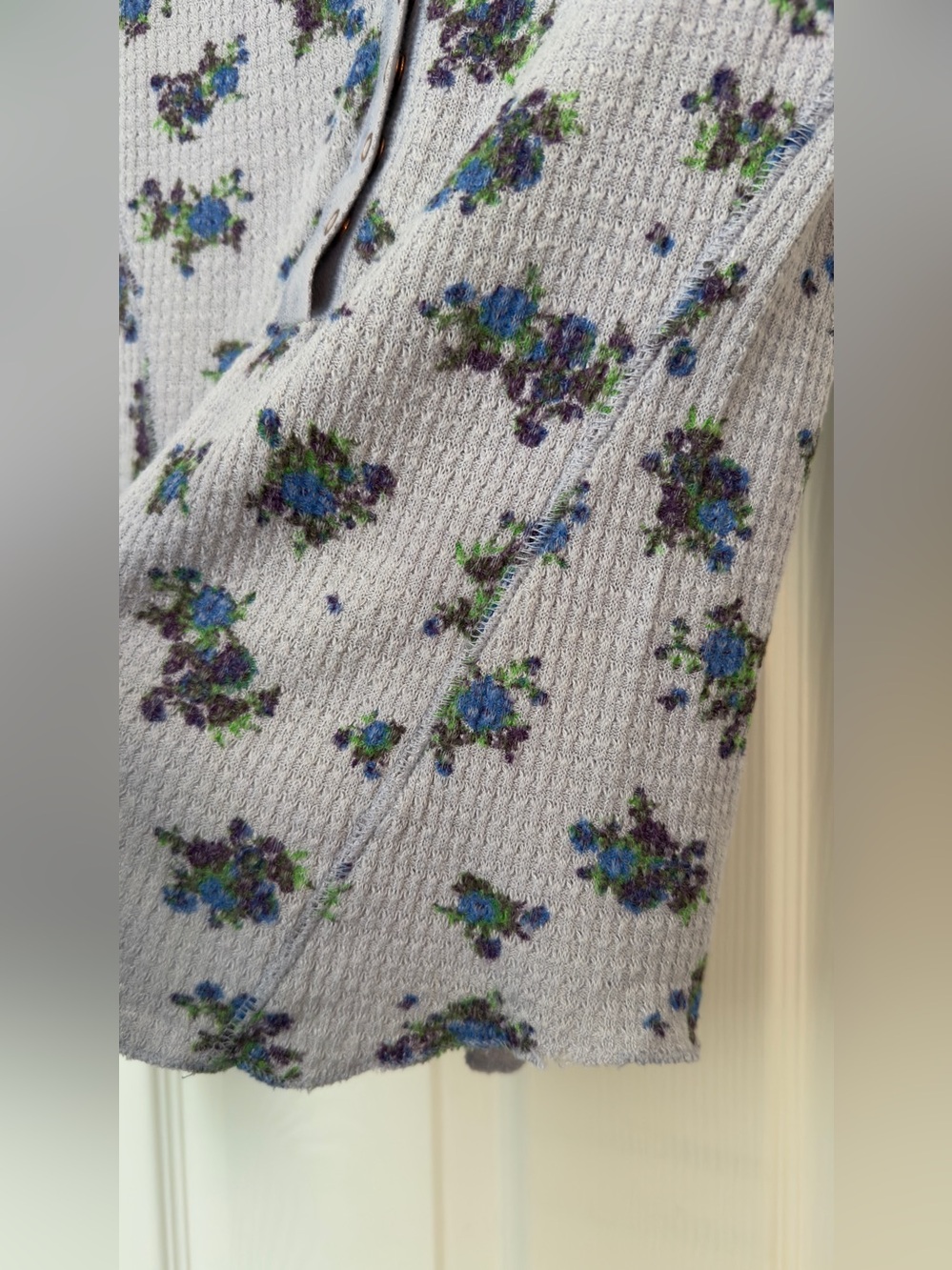 Free people intimately waffle top long sleeve tee floral - Picture 3 of 4